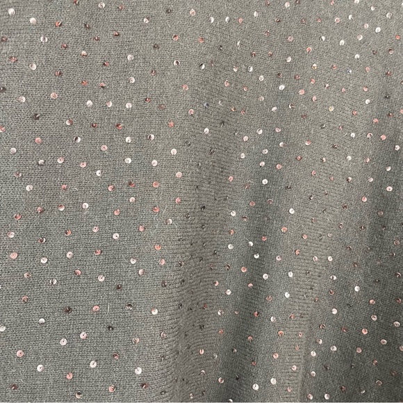 Jigsaw 100% Angora Fabric Brown Open Front Cardigan Sweater Sequins Ruffles Sz L - Picture 12 of 14